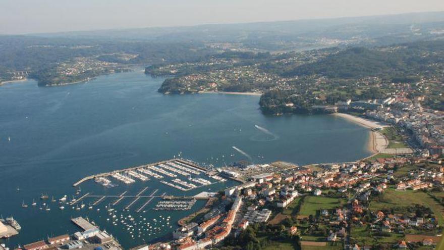 Vista aérea de la zona costera de Sada.