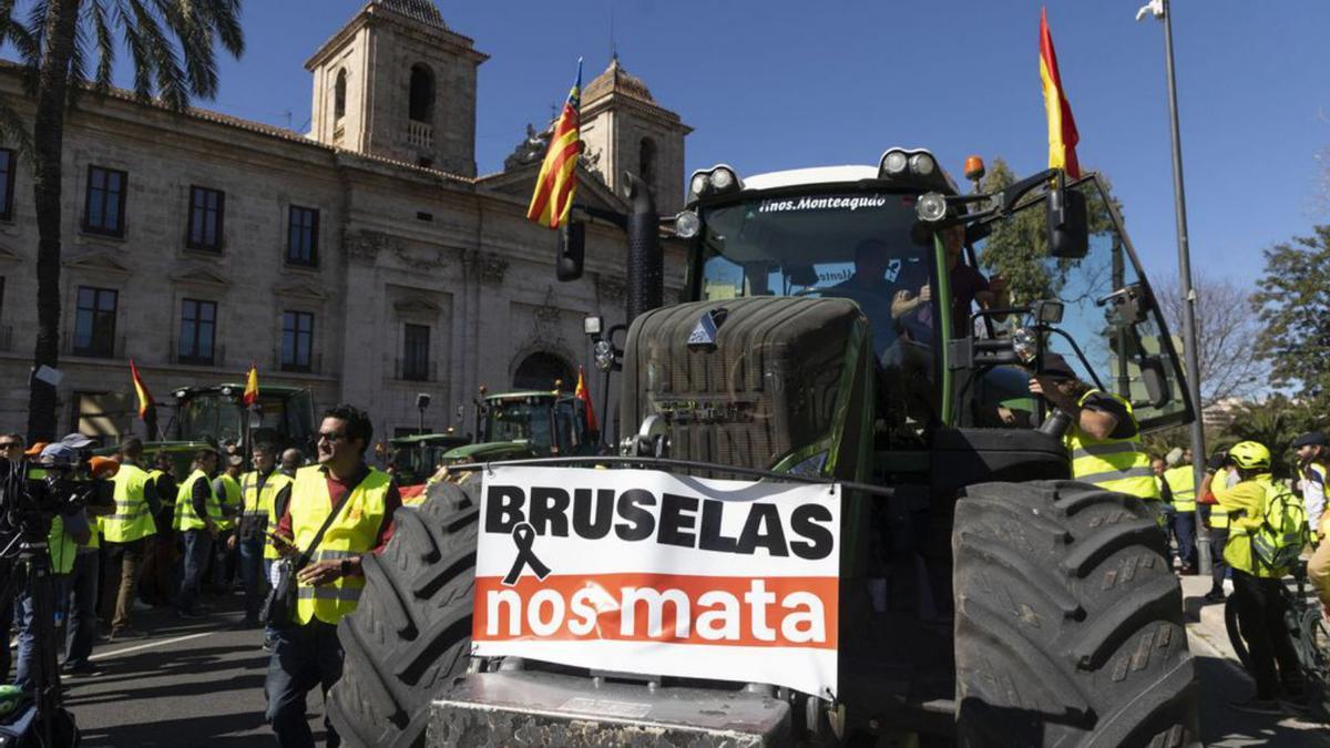 Manifestación de agricultores en València