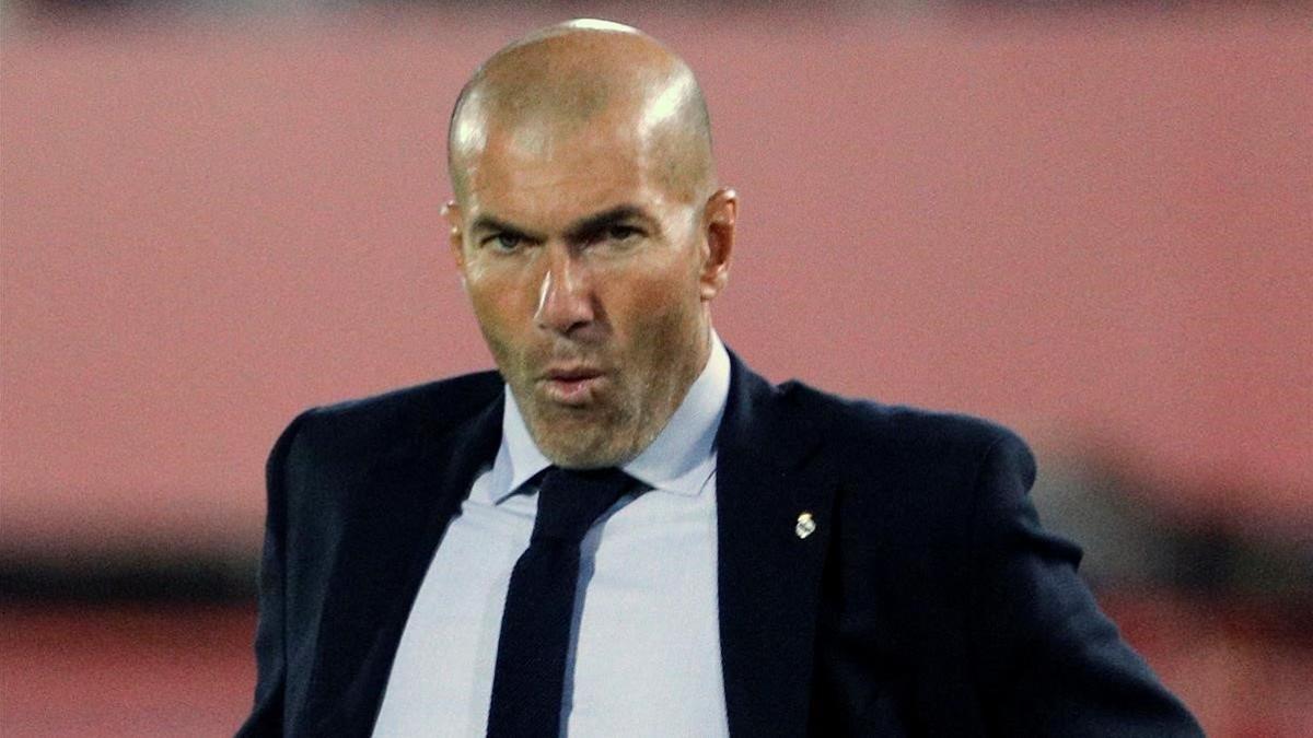 Zidane, durante el Mallorca-Madrid en Son Moix.