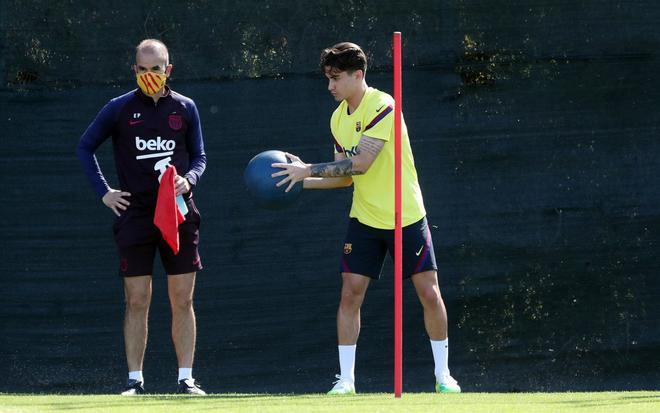 Las mascarillas de FC Barcelona protagonistas en el entreno de hoy