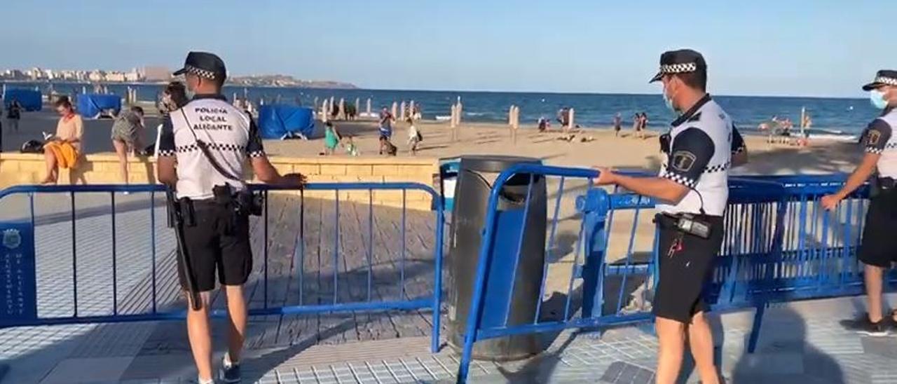 Las playas de Alicante cierran para evitar aglomeraciones en la noche de San Juan