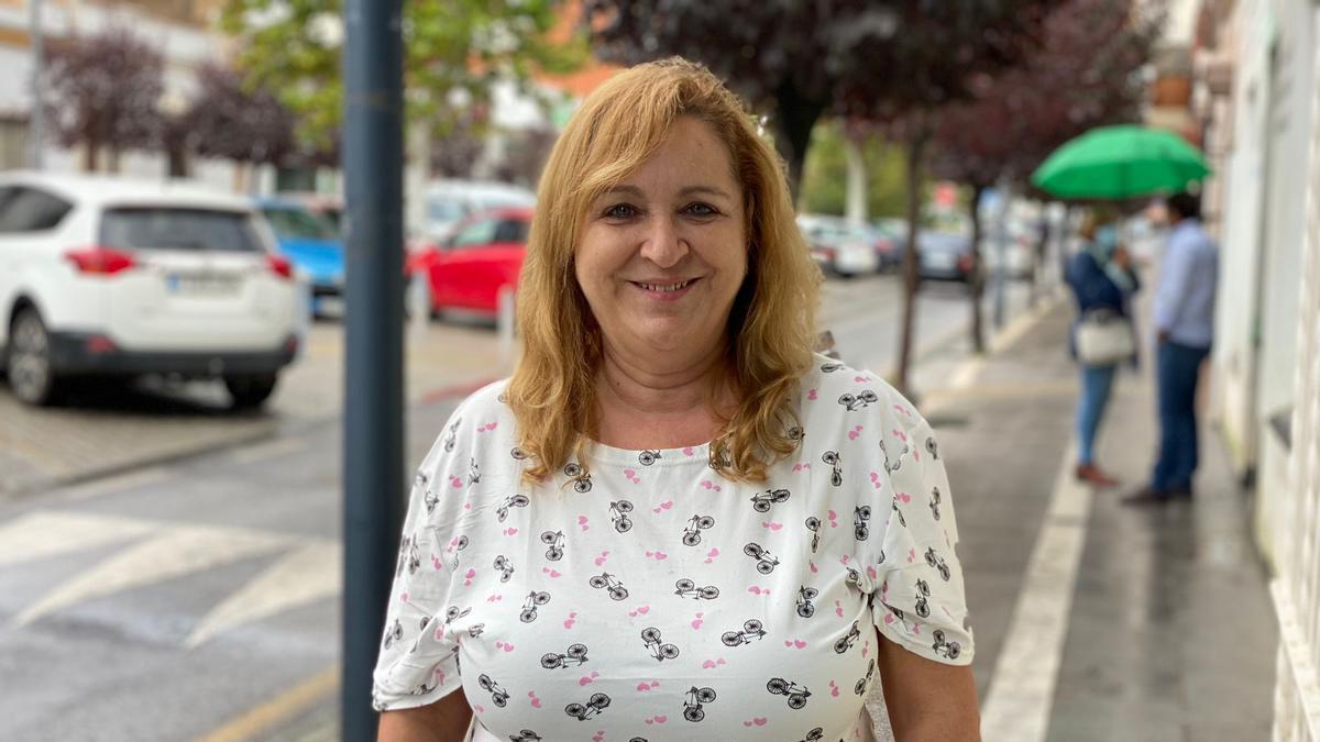 Paqui Rodríguez, en la tarde de ayer, en Almendralejo.