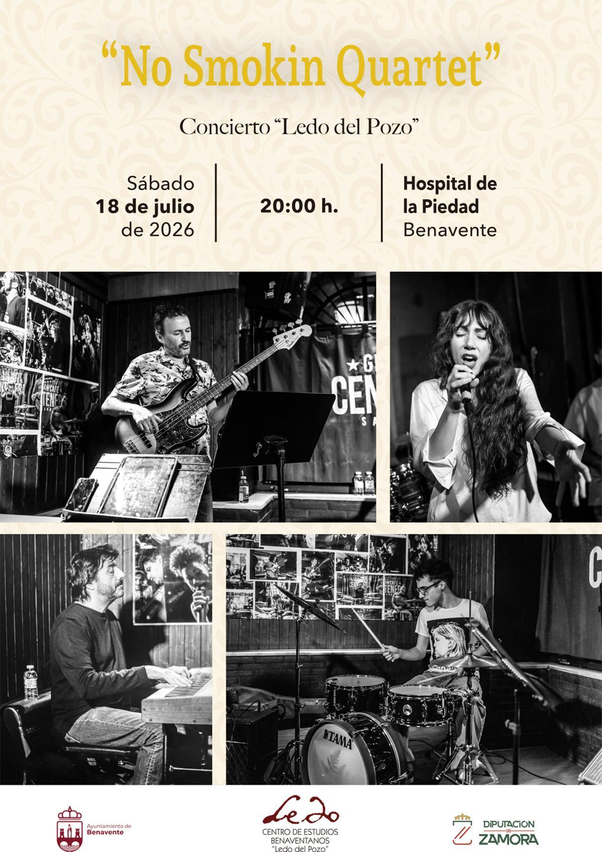Cartel Concierto No Smokin quartet