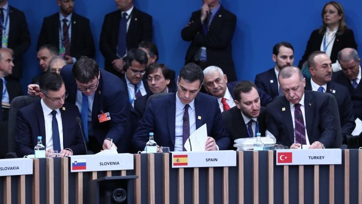 Pedro Sánchez, en una cumbre de la OTAN.