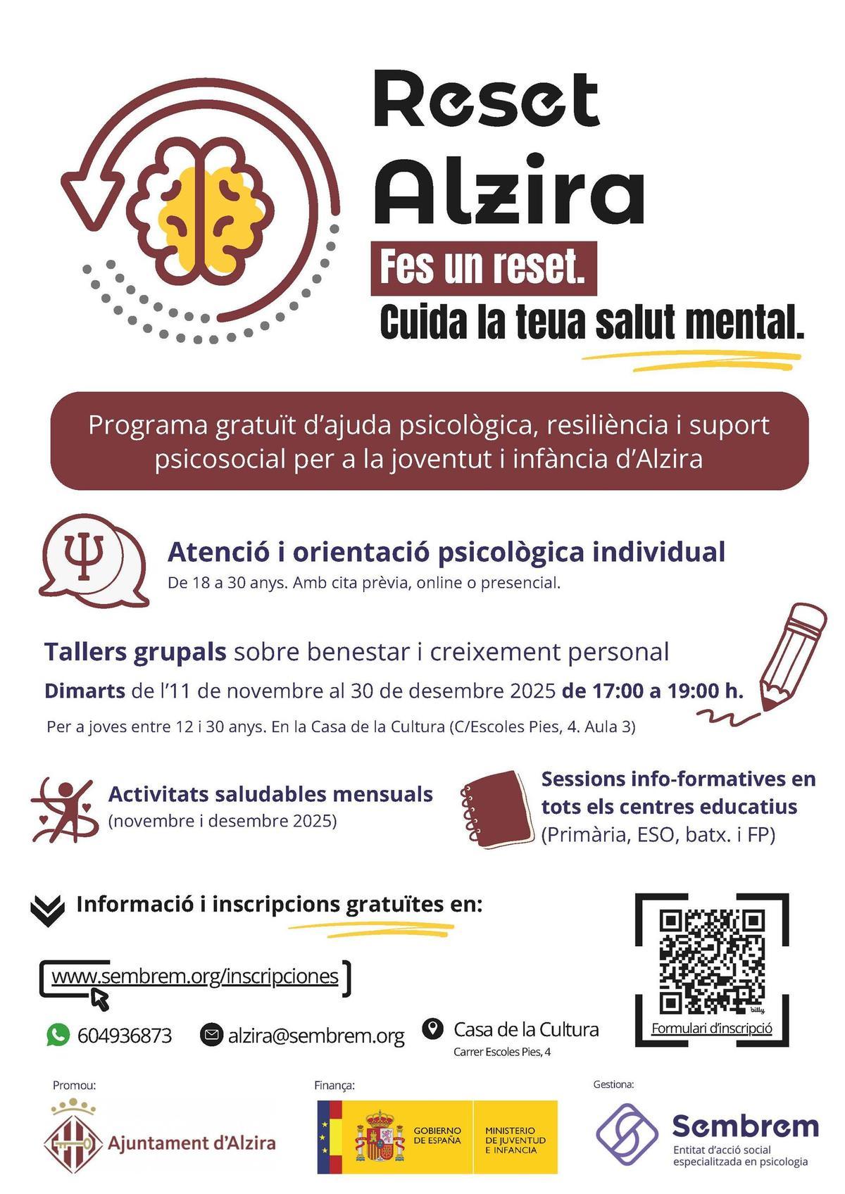 Cartell del programa "Reset Alzira".