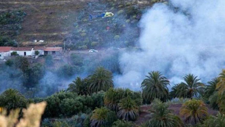 Incendio forestal en Santa Lucía, en una foto de archivo.