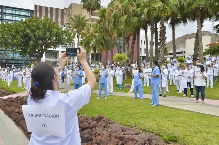 Manifestación de médicos temporales.