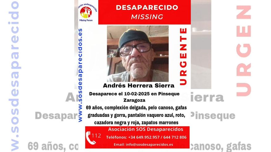 Desaparece un hombre de 69 años en Pinseque