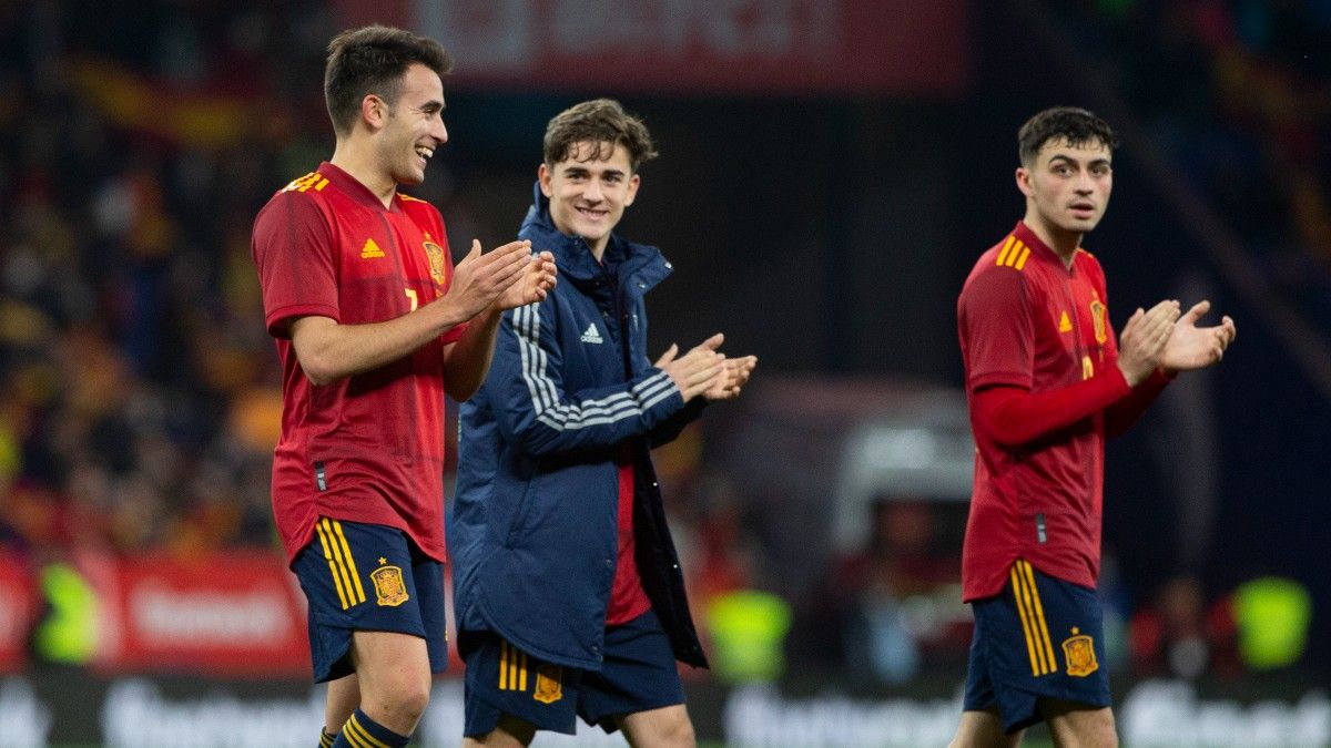 Eric Garcia, Gavi y Pedri con la selección española