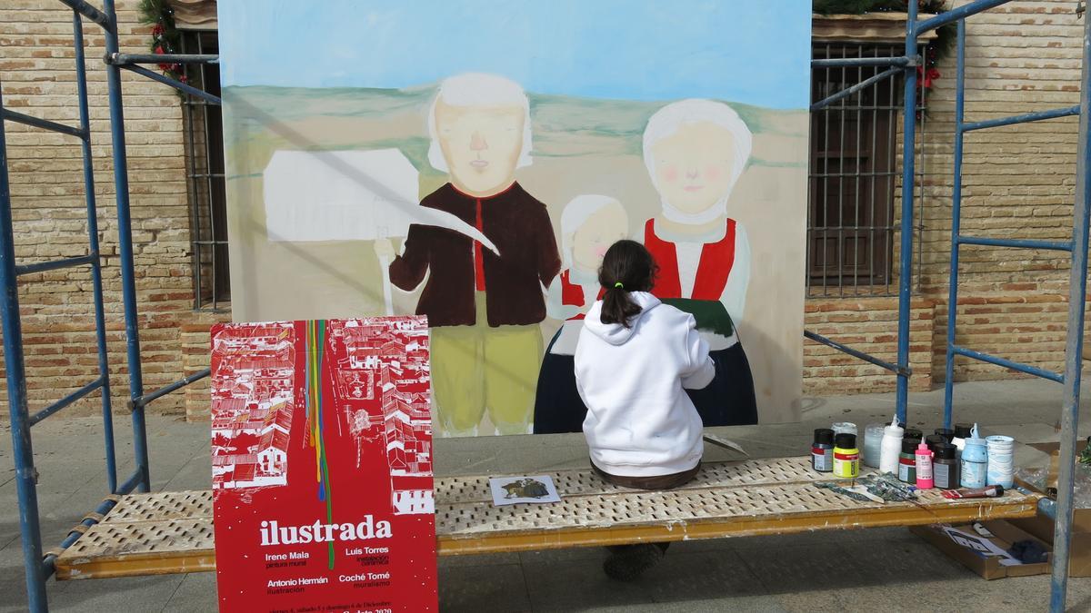 Foto de archivo de una intervención artística de Irene Mala realizada en La Carlota durante el ciclo &#039;Ilustrada&#039;.