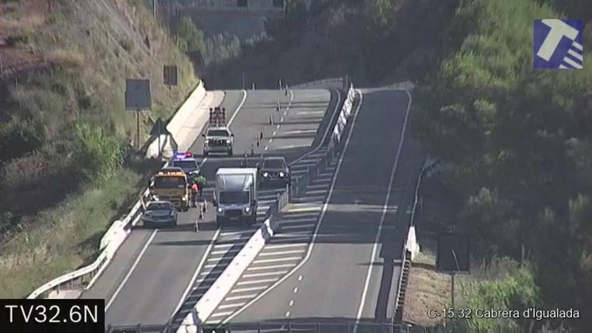L'accident a la C-15 a Cabrera d'Anoia