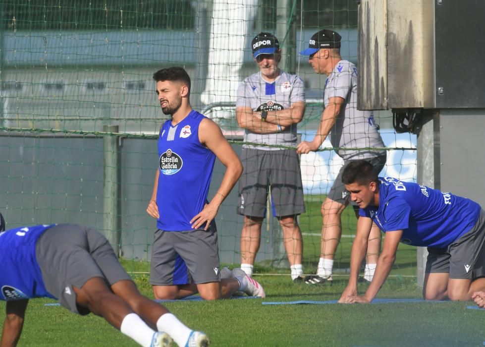 Entrenamiento en Abegondo tras el empate en Gijón