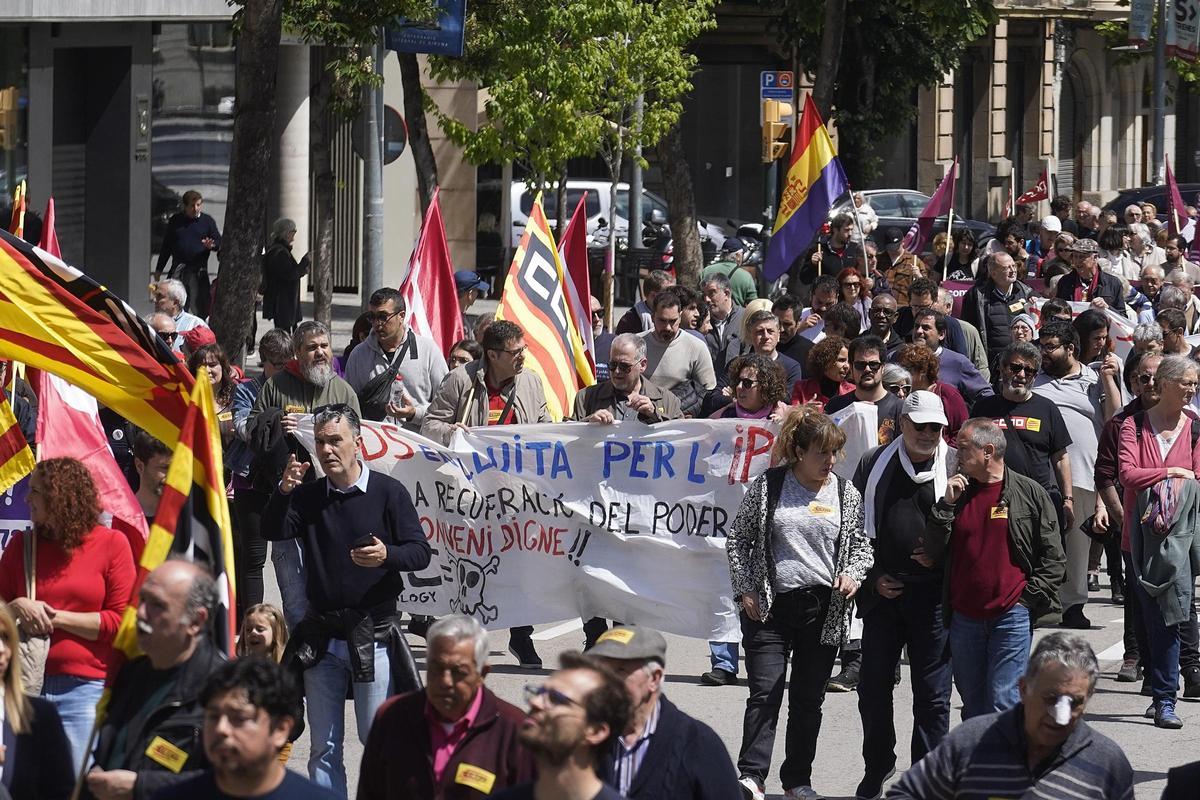 Manifestació de l'1 de maig a la ciutat de Girona