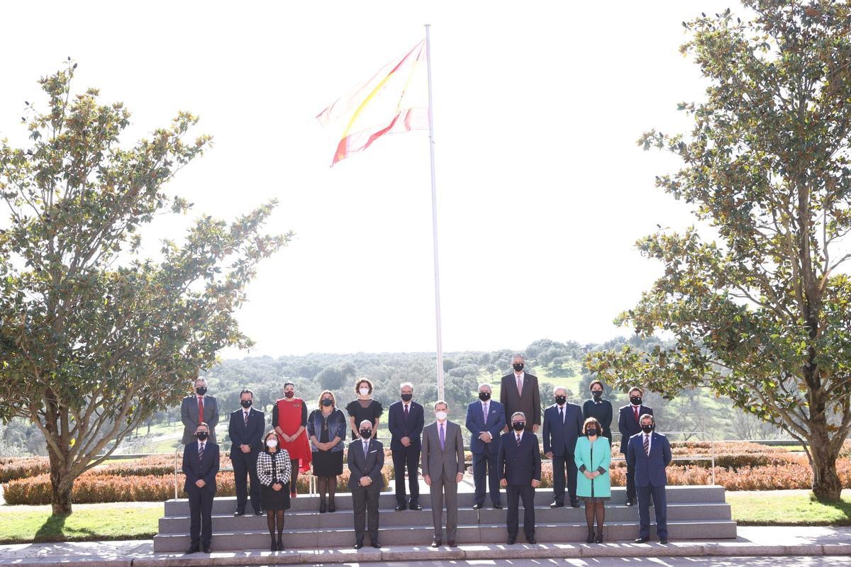 Foto oficial de la audiencia entre el Rey Felipe VI y los representantes del Consejo General de Colegios de Gestores Administrativos