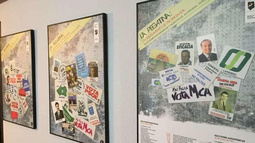 La pegatina como propaganda, a muestra en la Casa del Pueblo de Pravia