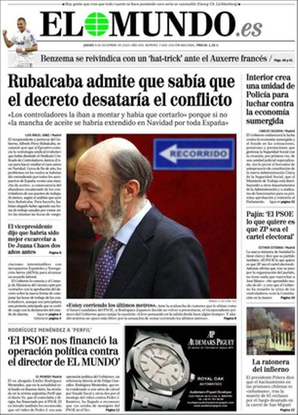 Altres informacions rellevants d’’El Mundo’ són: L’escassetat de serveis llasta el futur demogràfic dels pobles de Catalunya, i les activitats ’en negre’ ja arriben al 19,8% del PIB a Espanya.