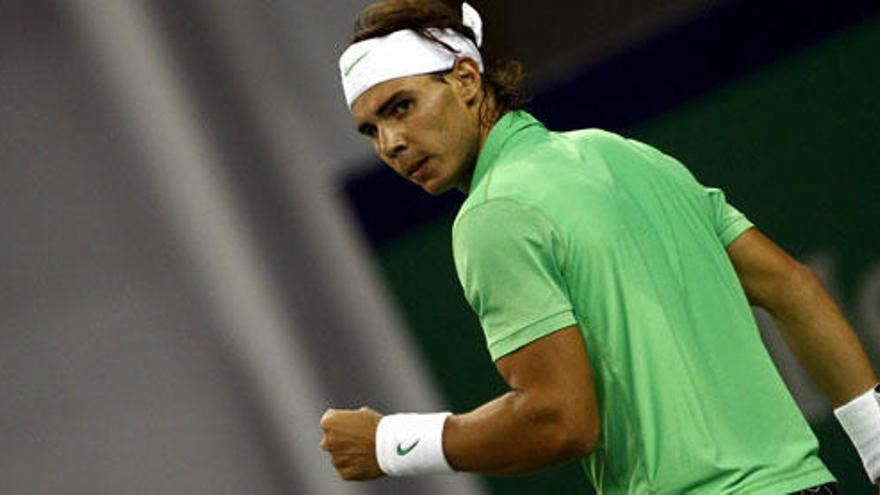 Nadal durante su partido contra Blake en Shanghai.