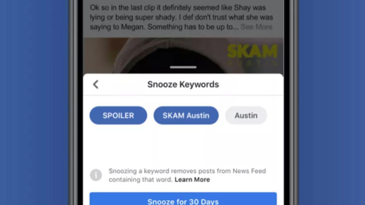 Facebook añade la opción de silenciar palabras concretas