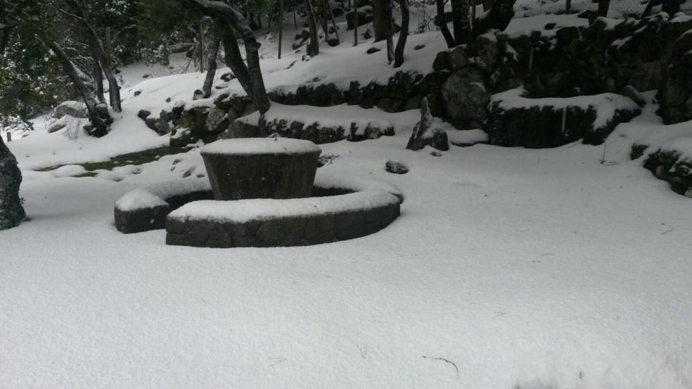 Schnee im Mallorca-Gebirge verursacht Staus