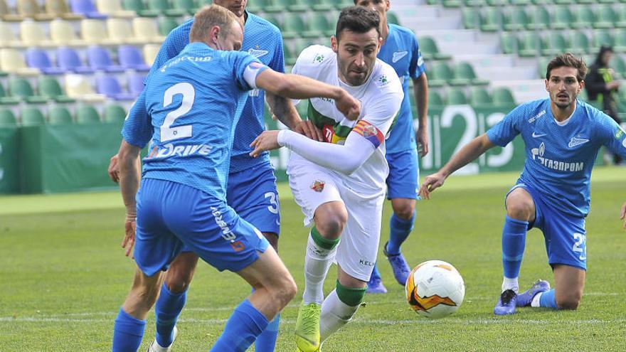 Benja Martínez, actualmente en el Hércules, en uno de sus últimos partidos con el Elche, en el amistoso ante el Zenit.