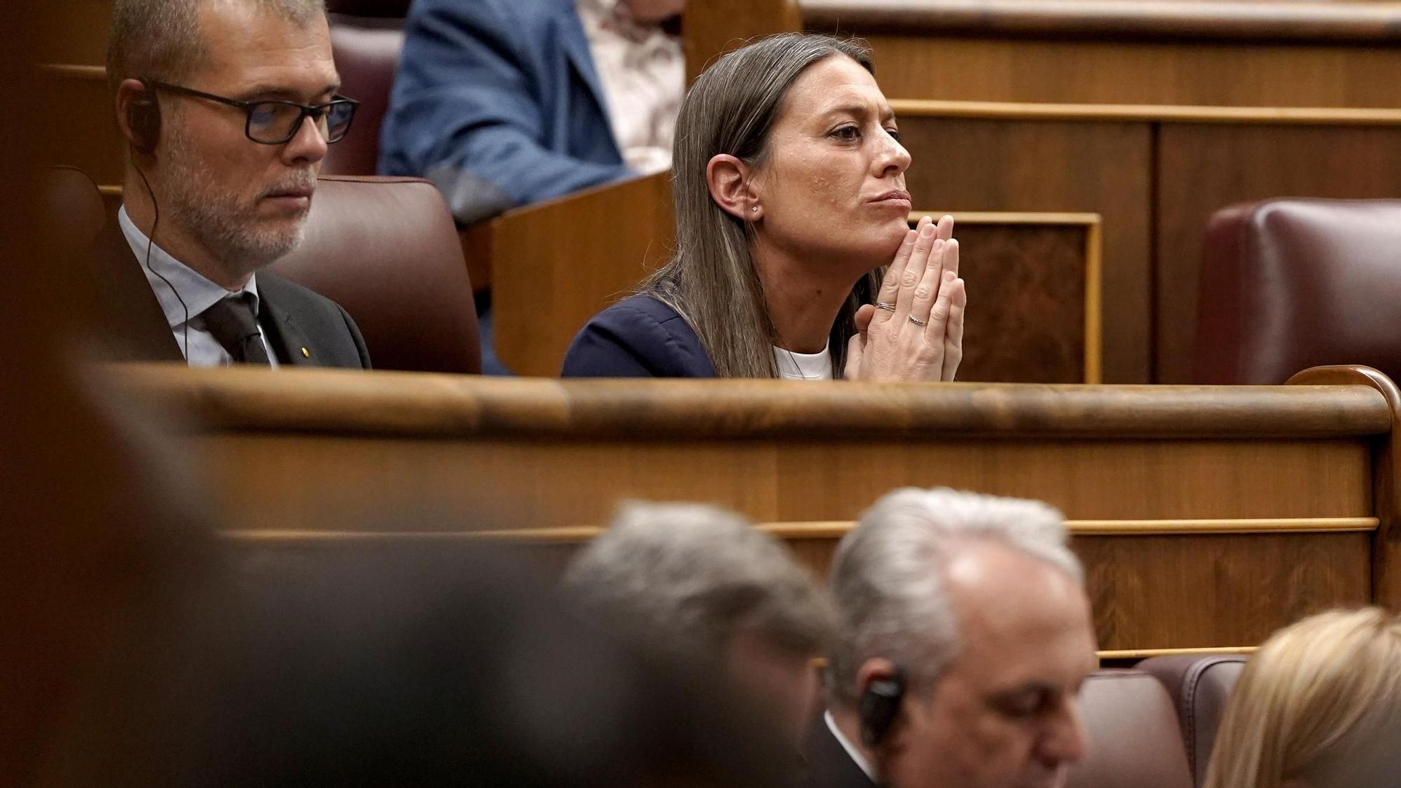 La diputada de Junts, Míriam Nogueras, durante la sesión plenaria extraordinaria en el Congreso de los Diputados.