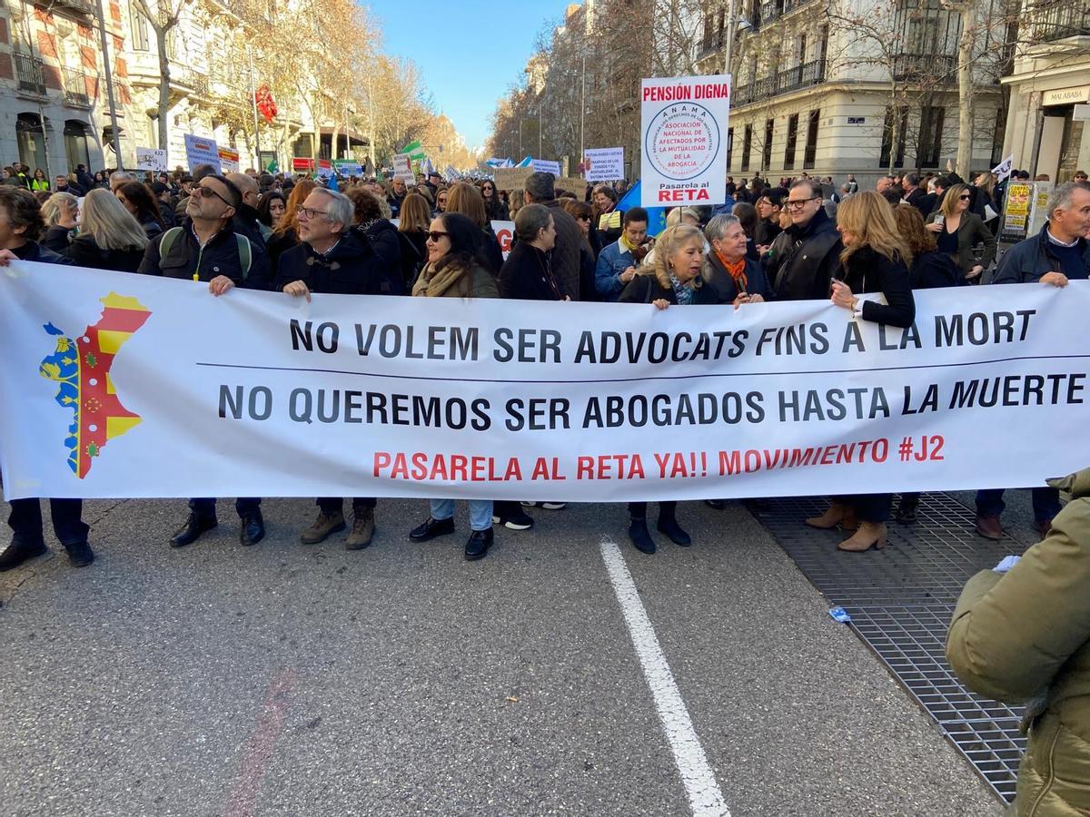 Manifestantes valencianos en la movilización de Madrid.