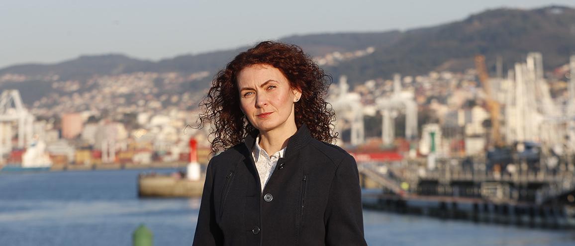 Marta Skyba, ayer, en A Laxe.
