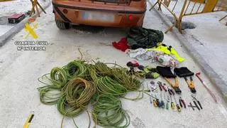 Dos detenidos por una oleada de robos de cobre en alumbrado público y puntos de recarga en el norte de Alicante