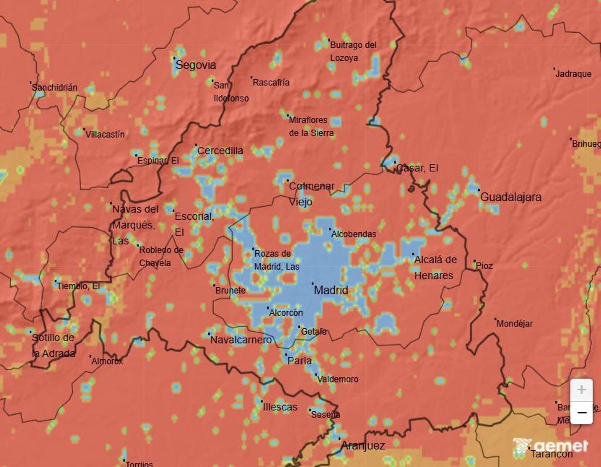 Mapa peligro de incendio para este viernes