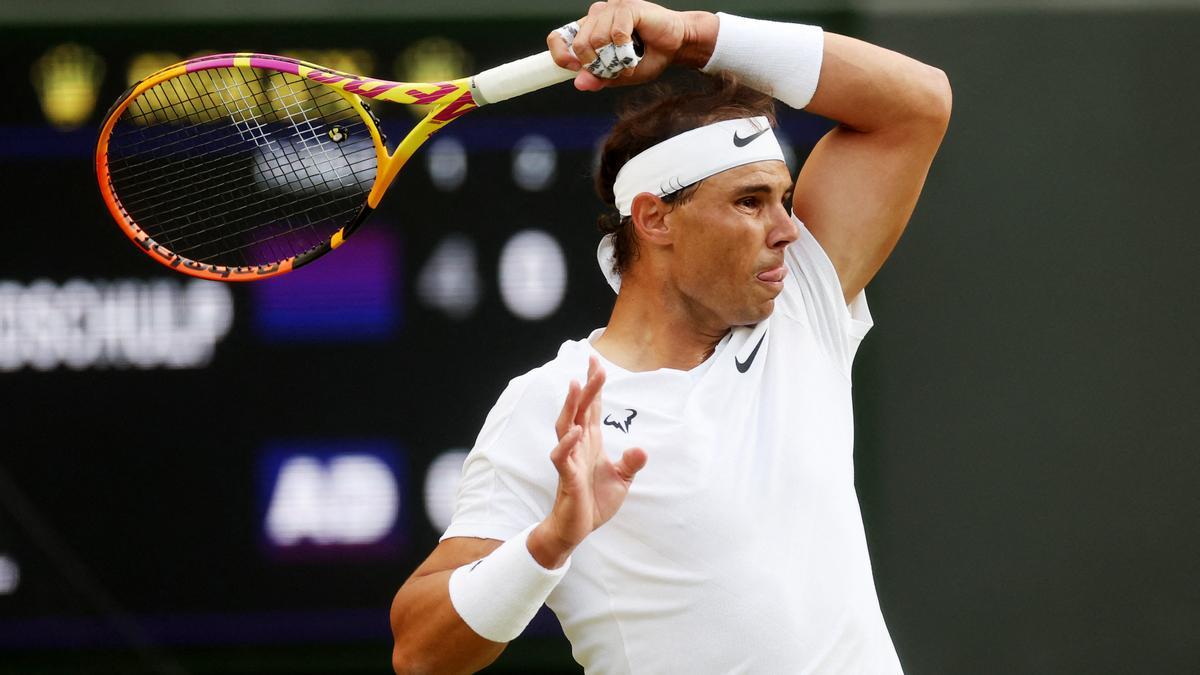 Rafael Nadal durante su partido de cuarta ronda