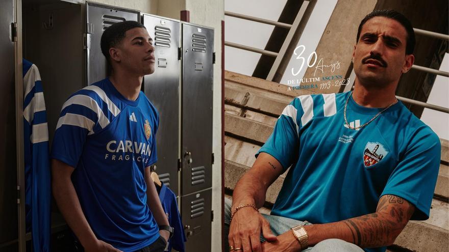 El parecido entre la edición retro de la camiseta del Real Zaragoza y del Lleida Esportiu