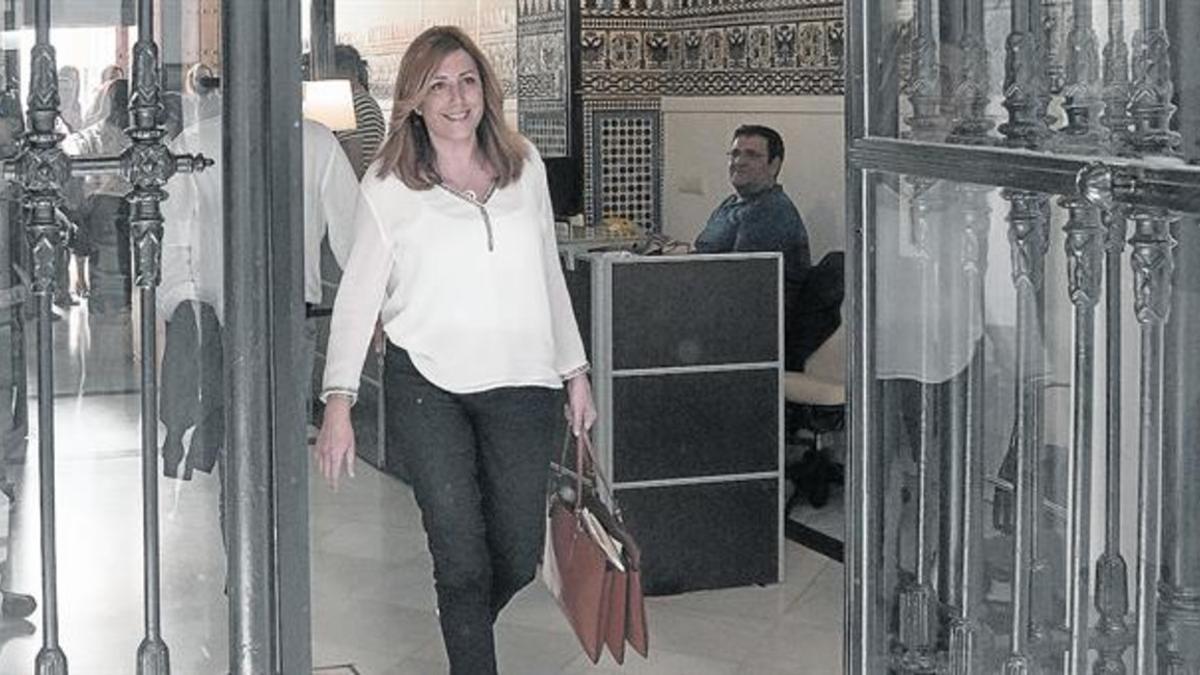 Baronesa 8Susana Díaz, a su llegada a la reunión de la comisión ejecutiva del PSOE, el martes pasado en Sevilla.