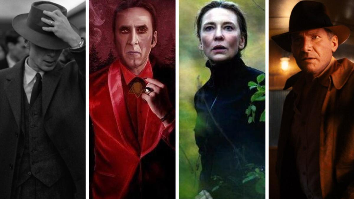 Cillian Murphy, en ’Oppenheimer’, Nicolas Cage, en ’Renfield’, Cate Blanchet, en ’TÁR’, y Harrison Ford, en ’Indiana Jones 5’.