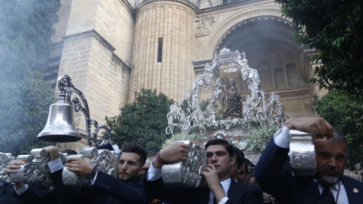 Procesión de la Virgen de la Victoria en Málaga, en 2019.