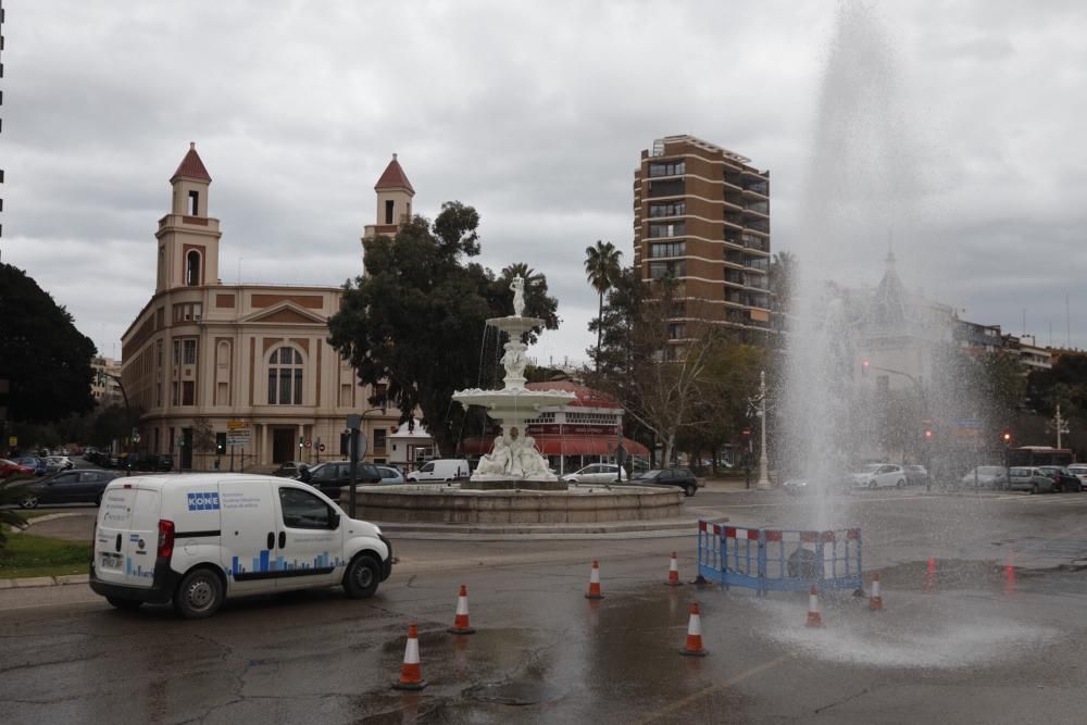 Un géiser en la Alameda