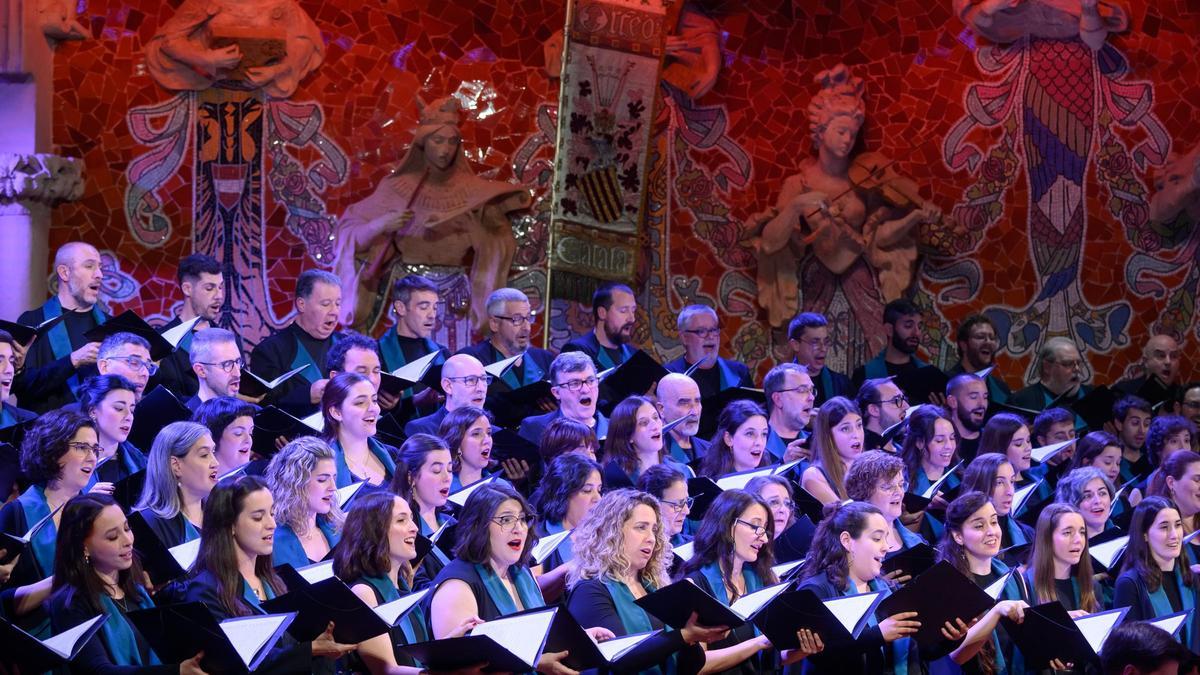 El Orfeó Català durante una actuación en el Palau de la Música Catalana.