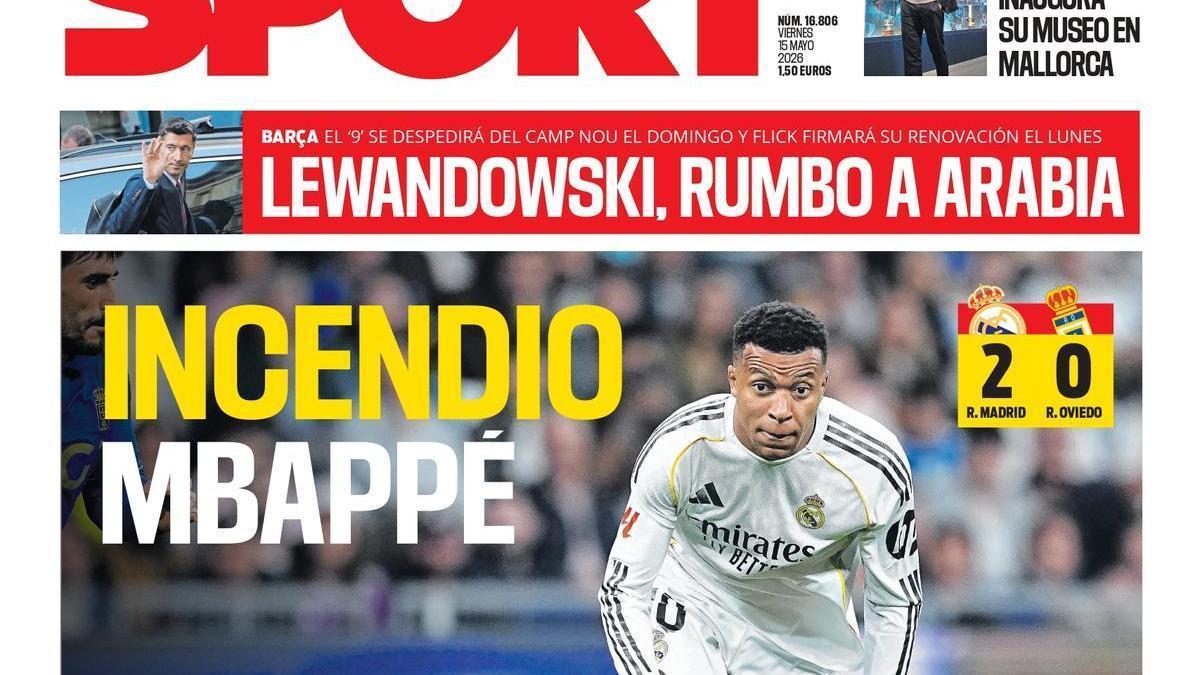 La portada SPORT de hoy, viernes 15 de mayo de 2026