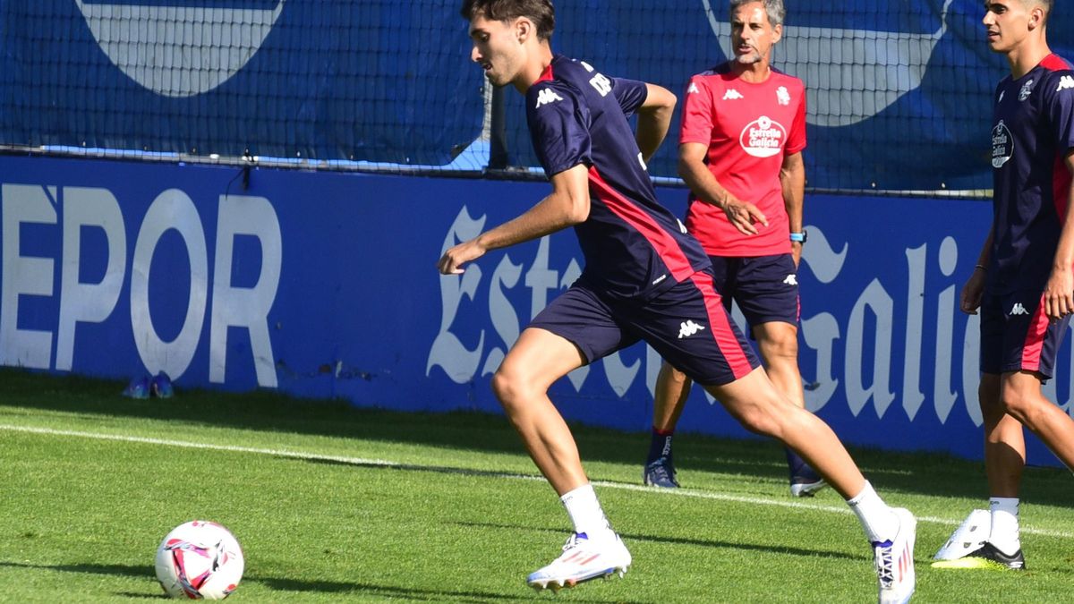 El deportivista Rafael Obrador, hoy en Abegondo en su primer entrenamiento con el Dépor.