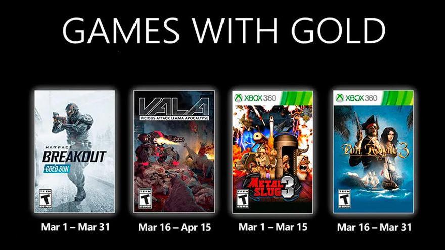 Microsoft desvela el listado de títulos Games with Gold de marzo