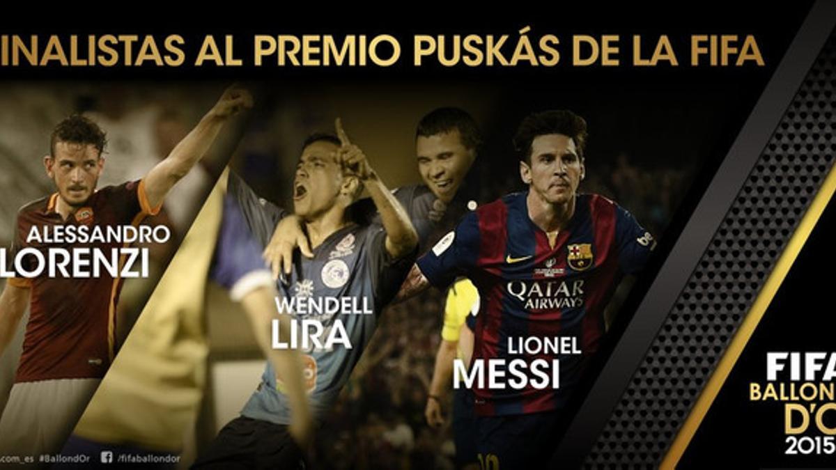 Messi, Florenzi y Lira aspiran al Premio Puskas