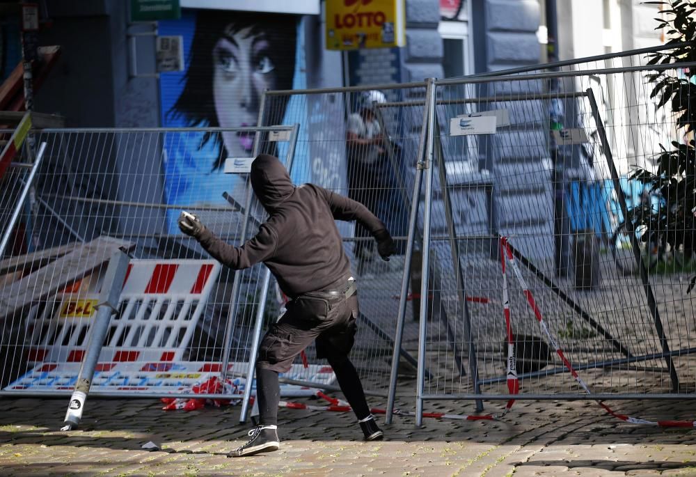 Nueva jornada de disturbios en las protestas contra la cumbre del G20 en Hamburgo.