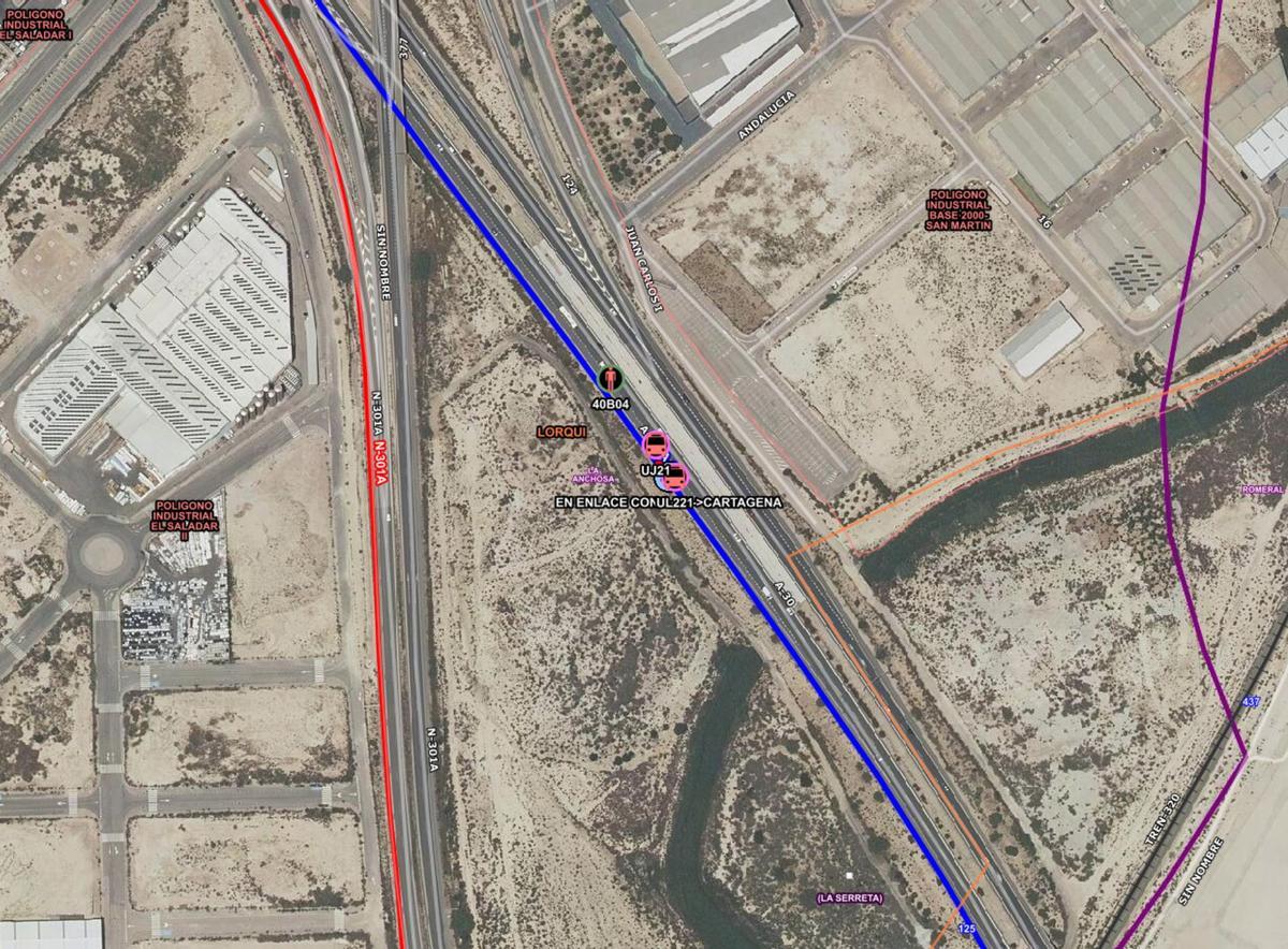 El punto exacto en el que ha tenido lugar el accidente.