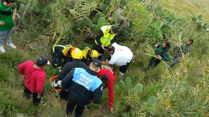 Rescatado en un estanque de Gáldar