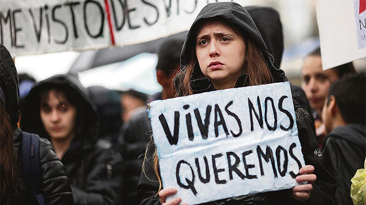 Una foto de archivo de una manifestación contra la violencia machista.