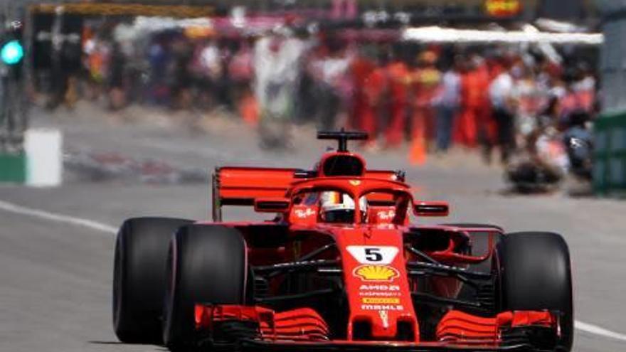 Sebastian Vettel, durant la qualificació d&#039;ahir.