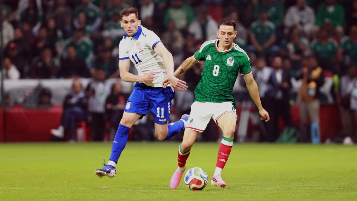 Álvaro Fidalgo, en un amistoso previo al Mundial 2026 de México ante Serbia