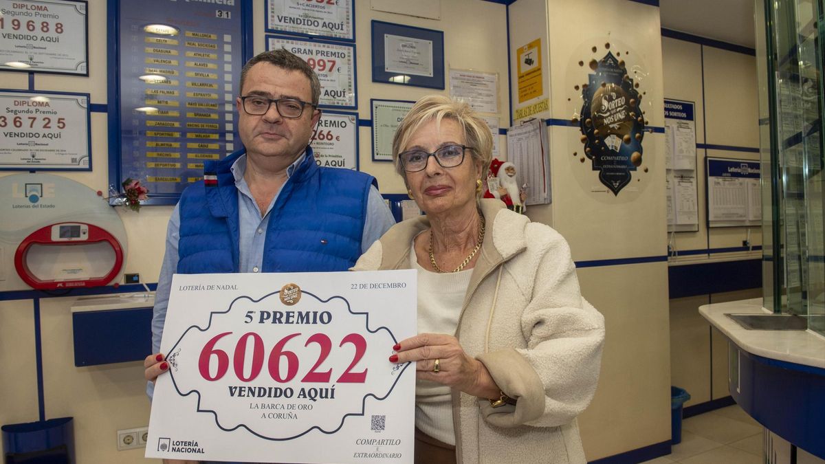 La administración La Barca de Oro, situada en el número 11 de la plaza de Pontevedra, en A Coruña, ha vendido un quinto premio, el 60622.