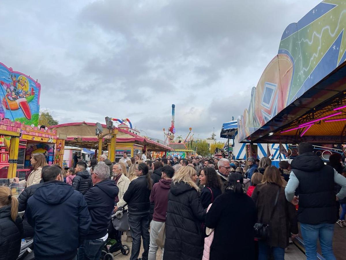 Cientos de eldenses visitando la Feria de la Inmaculada este jueves al mediodía.