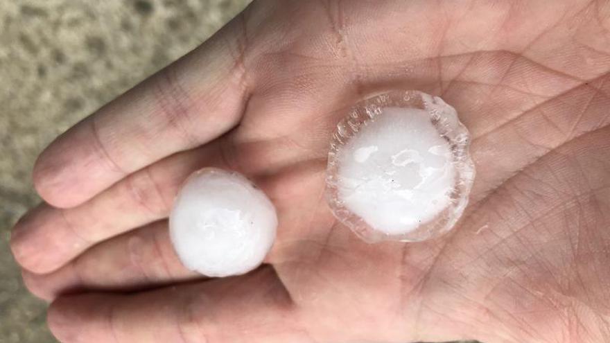 Tamaño de las piedras de granizo caídas en Sanabria