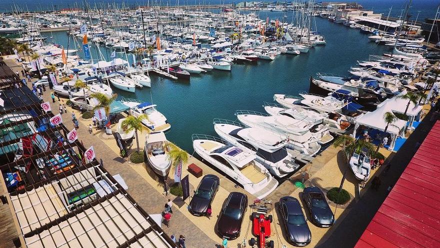 Vista general de algunas de las embarcaciones que se mostraron en una edición anterior de la Feria Náutica Marina de las Salinas.